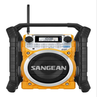 Sangean Portable Bluetooth Water Resistant Ultra Rugged AM/FM/NOAA Emergency Weather Channel Radio Receiver with Large Easy to Read Backlit LCD Display