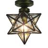 BLMM Clear Glass Star Flush Mount Moravian 8'' Star Ceiling Light Shade with E26 Bulb Close to Ceiling Light Fixtures for Indoor Restaurant Cafe Loft Bar Living Study Room Corridor Aisle (20cm) view 1