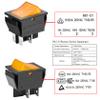 Heschen Rocker Switch ON-Off DPST 4 Terminals, Yellow Light 16A 250VAC 2Pack view 4