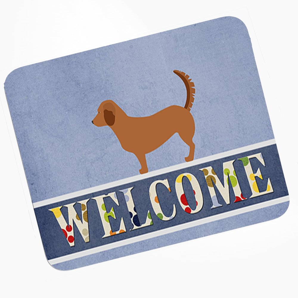 Caroline's Treasures BB8270MP Alpine Dachsbrake Welcome Mouse Pad, Hot Pad or Trivet, Blue for Home Office Gaming Working Computers Laptop Mouse Mat,Washable Large Mousepad