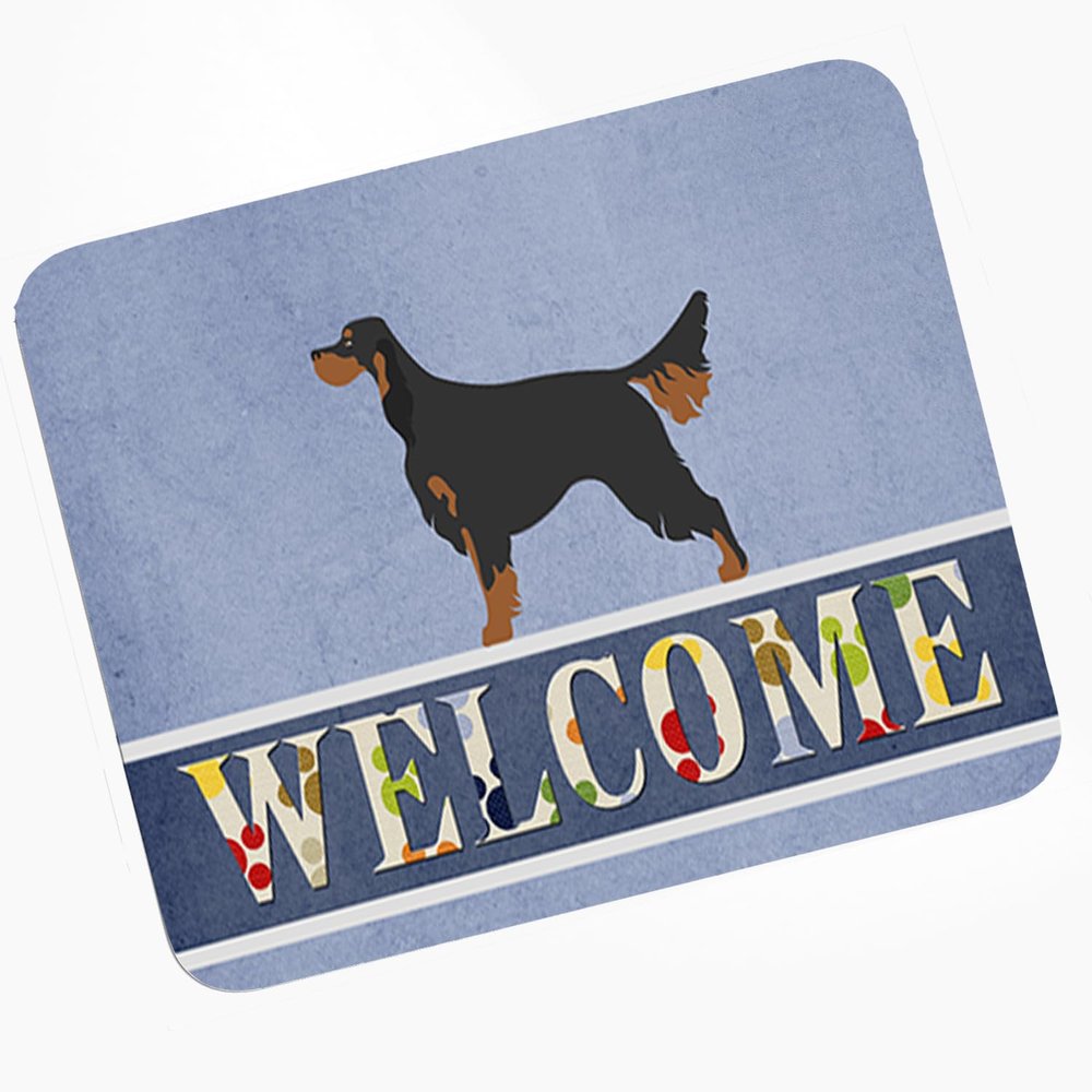 Caroline's Treasures BB8274MP Gordon Setter Welcome Mouse Pad, Hot Pad or Trivet, Blue for Home Office Gaming Working Computers Laptop Mouse Mat,Washable Large Mousepad