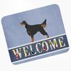Caroline's Treasures BB8274MP Gordon Setter Welcome Mouse Pad, Hot Pad or Trivet, Blue for Home Office Gaming Working Computers Laptop Mouse Mat,Washable Large Mousepad view 1