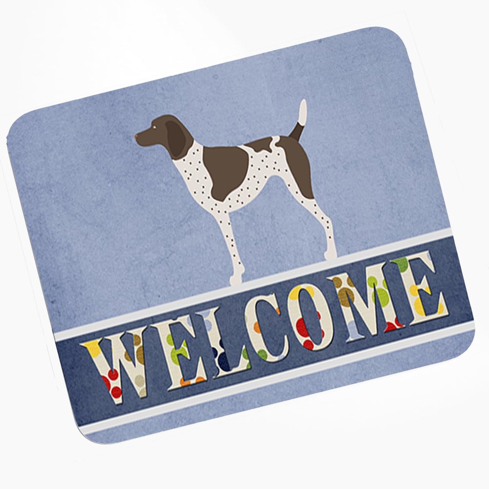 Caroline's Treasures BB8283MP German Shorthaired Pointer Welcome Mouse Pad, Hot Pad or Trivet, Blue for Home Office Gaming Working Computers Laptop Mouse Mat,Washable Large Mousepad