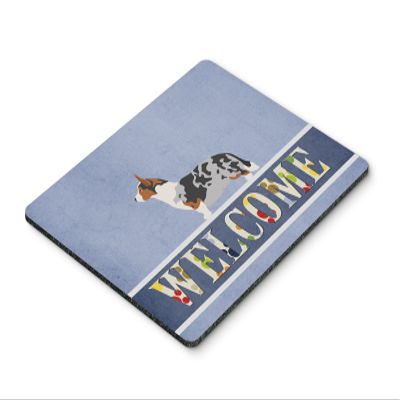 Caroline's Treasures BB8313MP Welsh Corgi Cardigan Welcome Mouse Pad, Hot Pad or Trivet, Blue for Home Office Gaming Working Computers Laptop Mouse Mat,Washable Large Mousepad