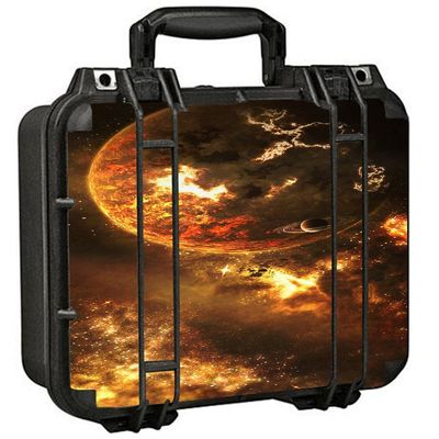 Skin Decal Vinyl Wrap for Pelican 1400 Case Stickers Skins Cover/Planets fire Saturn Rings