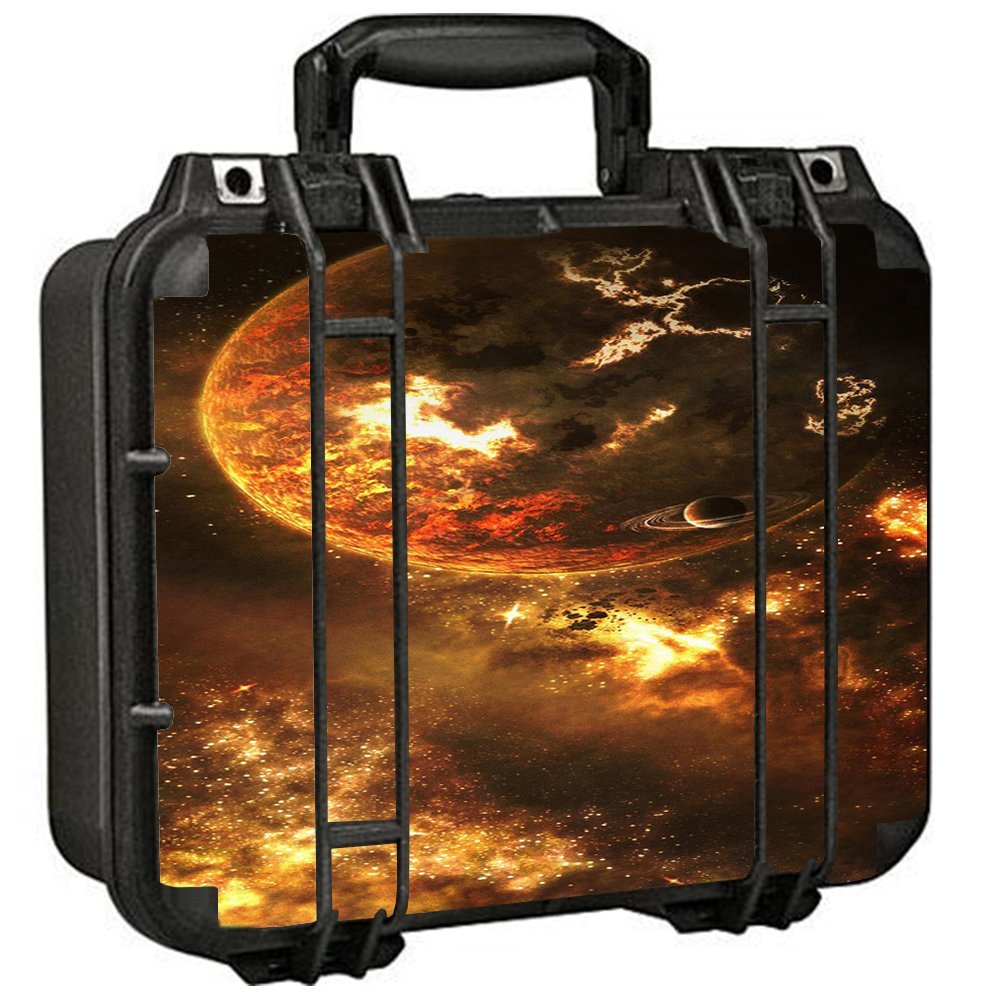 Skin Decal Vinyl Wrap for Pelican 1400 Case Stickers Skins Cover/Planets fire Saturn Rings