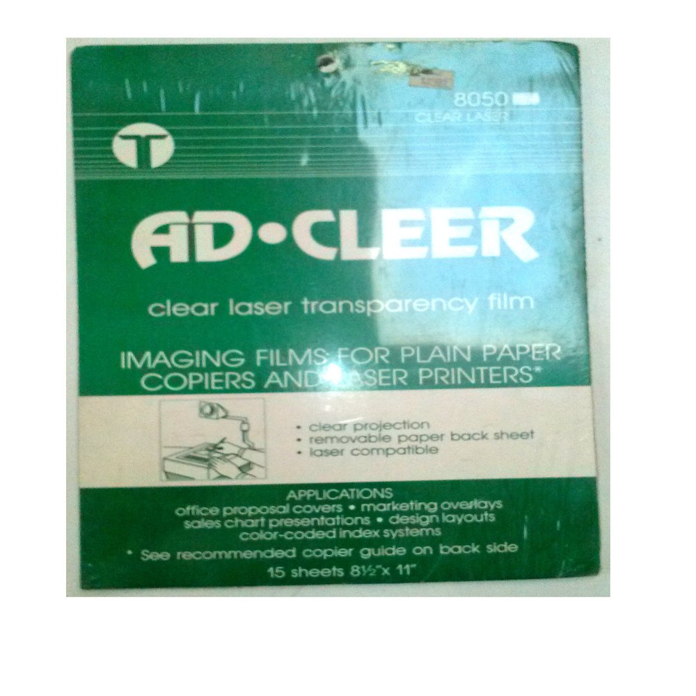 Tekra 8050 Ad-Clear Clear Laser Overhead Transparency Film