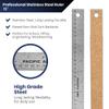 Pacific Arc Stainless Steel 15 Inch Metal Ruler Non-Slip Cork Back, with Inch and Metric Graduations view 2