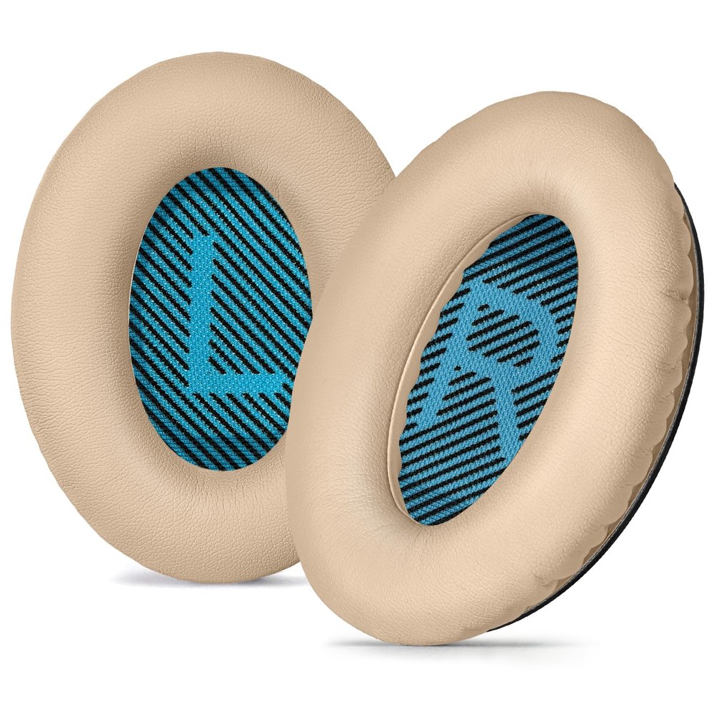Aurivor Replacement Ear-Pads Cushions for Bose QuietComfort (QC) 35 35ii 25 15 2 and More Headphones, Upgraded Covers with Soft Protein Leather, Reinforced Sealing, Optimized Memory Foam (Brown)