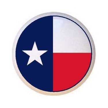 Texas Flag in the Round - Texas - DECORATIVE Glossy CERAMIC Cupboard Cabinet PULLS Dresser Drawer KNOBS