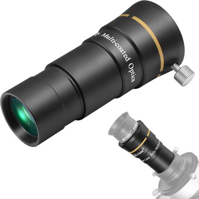 Alstar 1.25 inch 3X Short Barlow Lens, 4-Elements Fully Multi-Coated Optics Telescope Accessory with Brass Compression Ring for Astronomy Planetary Observation