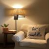Kira Home Cambridge 15" Swing Arm Wall Lamp - Plug in/Wall Mount + Latte Mocha Fabric Shade, 150W 3-Way + Cord Covers, Black Finish, 2-Pack view 3