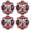 Firefighter RED Cross Hard hat Sticker - 4 Pack #HH041 USA Helmet Vinyl Decal Tool Box Fire Fighter view 1