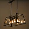 Industrial Rustic Lodge Hanging Island Light - LITFAD 30.7" Wide Foyer 4 Light Antique Vintage Chandelier Pendant Light with Square Acrylic Shade view 2