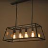 Industrial Rustic Lodge Hanging Island Light - LITFAD 30.7" Wide Foyer 4 Light Antique Vintage Chandelier Pendant Light with Square Acrylic Shade view 3