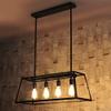 Industrial Rustic Lodge Hanging Island Light - LITFAD 30.7" Wide Foyer 4 Light Antique Vintage Chandelier Pendant Light with Square Acrylic Shade view 4