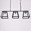 Adjustable Industrial Retro Hanging Island Light - LITFAD 40" Wide Three Light Antique Vintage Chandelier Pendant Light with Square Glass Shade view 1