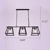 Adjustable Industrial Retro Hanging Island Light - LITFAD 40" Wide Three Light Antique Vintage Chandelier Pendant Light with Square Glass Shade view 3