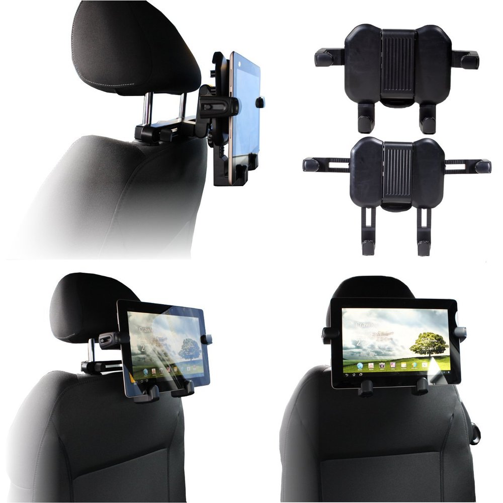 Navitech Portable in Car Headrest/Back Seat Black Expandable Firm Grip Mount Cradle for The Huawei MediaPad T1 10.0 24.4 cm 9.6 inch