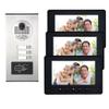 AMOCAM 3 Units Apartment Intercom System, Video Intercom Video Door Phone Kit, HD Camera 7" Monitor with ID keyfobs Unlock for 3 Household or Office view 1