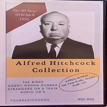 The Alfred Hitckcock Case Collection-1935 B&W Movie DVD"The 39 Steps" BONUS Lux Old Time Radio Shows-Sorry Wrong Number, The Birds, Strangers On A Train Audio 3 CD's