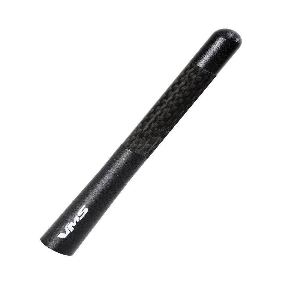 5 BLACK with BLACK Real CARBON FIBER CNC Machined Billet Aluminum Short FIVE inch Antenna for KIA SORENTO