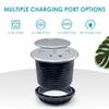 ApexDesk Desktop Power Grommet with 2X AC Outlets, 1x USB-C and 1x USB-A Charging Ports. Fits 3.15" Round Desk Grommet Holes - Silver view 2