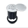 ApexDesk Desktop Power Grommet with 2X AC Outlets, 1x USB-C and 1x USB-A Charging Ports. Fits 3.15" Round Desk Grommet Holes - Silver view 3