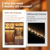 Muzata 10Pack 6.6FT/2M LED Channel Aluminum U Shape Silver LED Strip Diffuser Channel with Milky White Cover Easy Installation U1SW WW 2M view 3