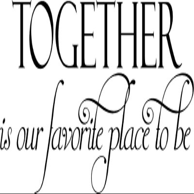 Creative Signs N Designs Together is Our Favorite Place to be- Vinyl Wall or Board Decal (36"x10.5", Dark red)