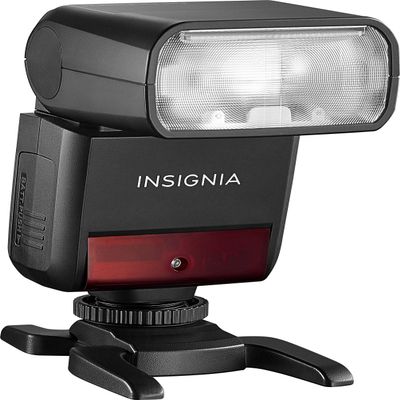 Insignia - Compact TTL Flash for Nikon Cameras - Black