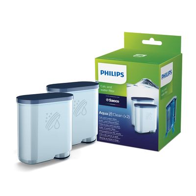 Philips AquaClean Water Filter No Descaling Up to 5000 Cups, Prolongs Machine Lifetime, Micro-Porous Filtration, 2-Pack (CA6903/22)