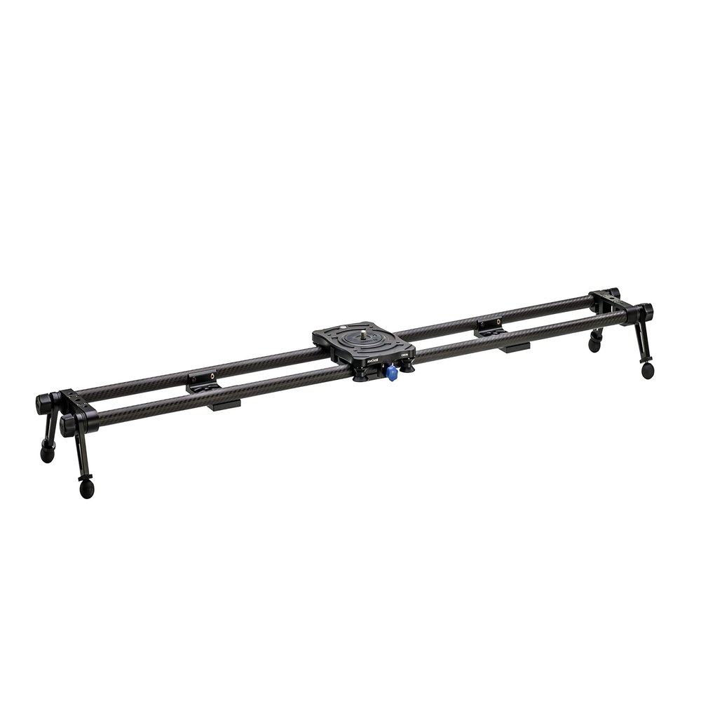 Benro MoveOver8B Carbon-Fiber Slider with Case 35.4 Travel Rail, 18 mm Dual Rails, Adjustable Legs, 3/8 Head Mount (C08D9B)