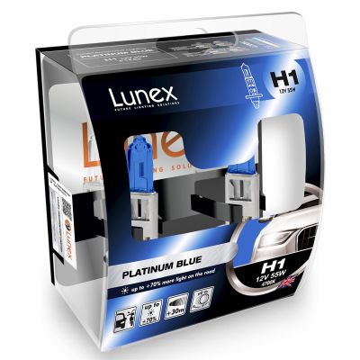 LUNEX H1 448 Platinum Blue Headlight Halogen Bulbs 12V 55W P14,5s Max Blue Effect 4700K duobox (2 Units)