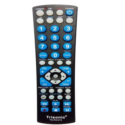Trisonic 6 Way All in One Universal Remote Control, Programmable Remote, Compatible with TV, AUX,Cable COVERTER Box, CD,DVD, Cable, Satellite and More