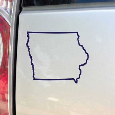 Nashville Decals Iowa Vinyl Decal Laptop Car Truck Bumper Window Sticker, 5.5" x 3.5", Navy
