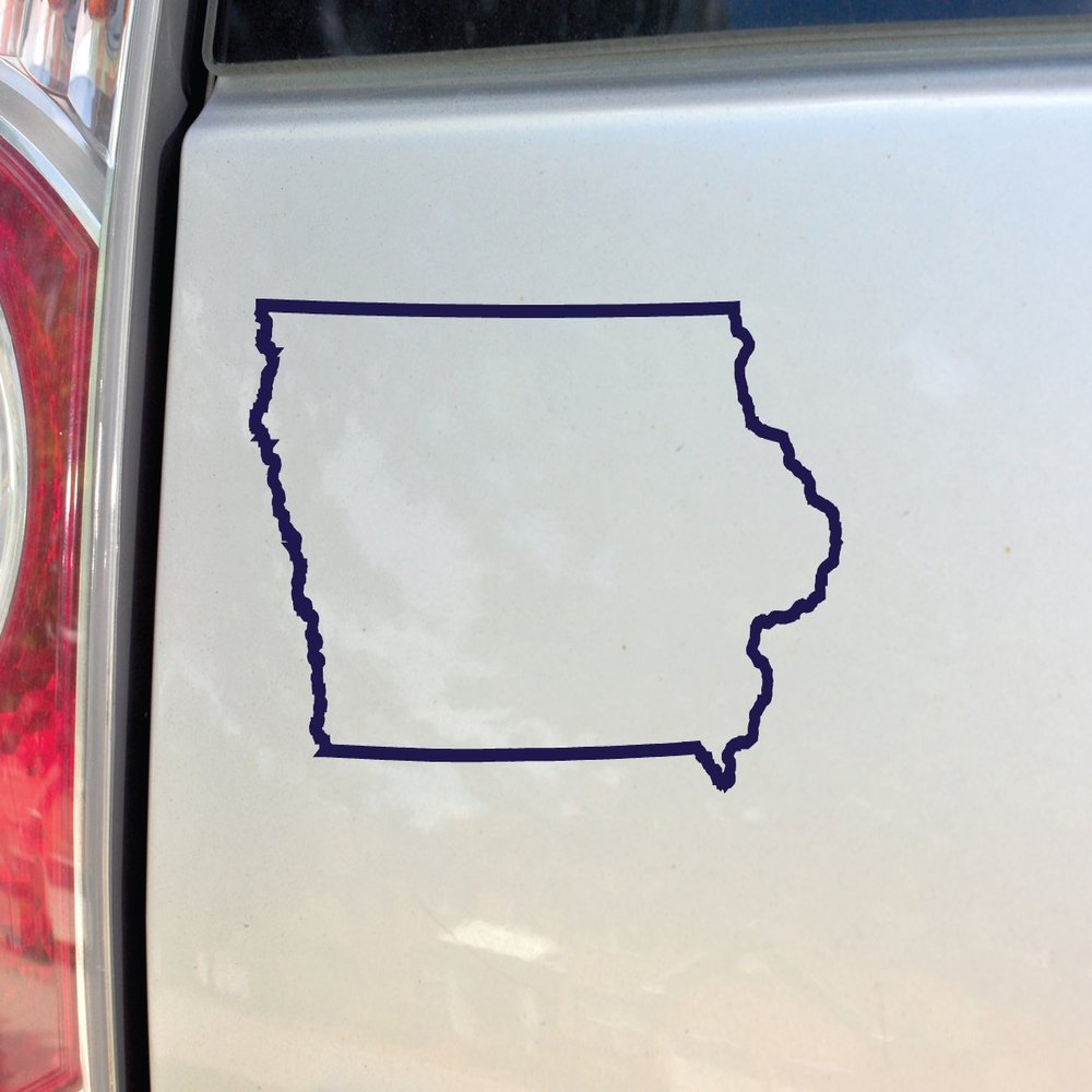 Nashville Decals Iowa Vinyl Decal Laptop Car Truck Bumper Window Sticker, 5.5" x 3.5", Navy