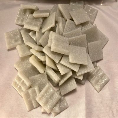 A 35 Cinderblock - 3/4" Grey Glass Tile - 1/2 lb Bag - Hakatai Glass Tile