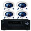 Onkyo 5.2 Channel Full 4K Bluetooth AV Home Theater Receiver + Yamaha Natural High-Performance Moisture Resistant 2-Way 110 watts Surround Sound in-Ceiling Speaker System (Set of 4) view 1
