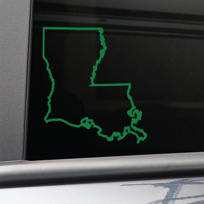 Louisiana Vinyl Decal Laptop Car Truck Bumper Window Sticker, 5.5" x 5", Green