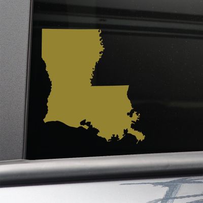 Nashville Decals Louisiana Vinyl Decal Laptop Car Truck Bumper Window Sticker, 5.5" x 5", Metallic Gold Matte