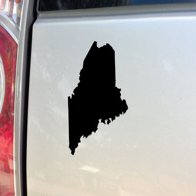 Nashville Decals Maine Vinyl Decal Laptop Car Truck Bumper Window Sticker, 6" x 4", Black