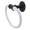 Allied Brass P-500-RG-BKM Pipeline Collection Towel Ring with Stainless Steel Braided Ring, Matte Black view 1