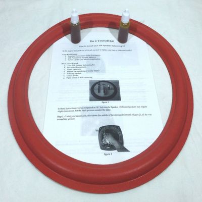 (2) Two New 15" Speaker Foam Surrounds (Cerwin Vega Red) with Instructions & Glue