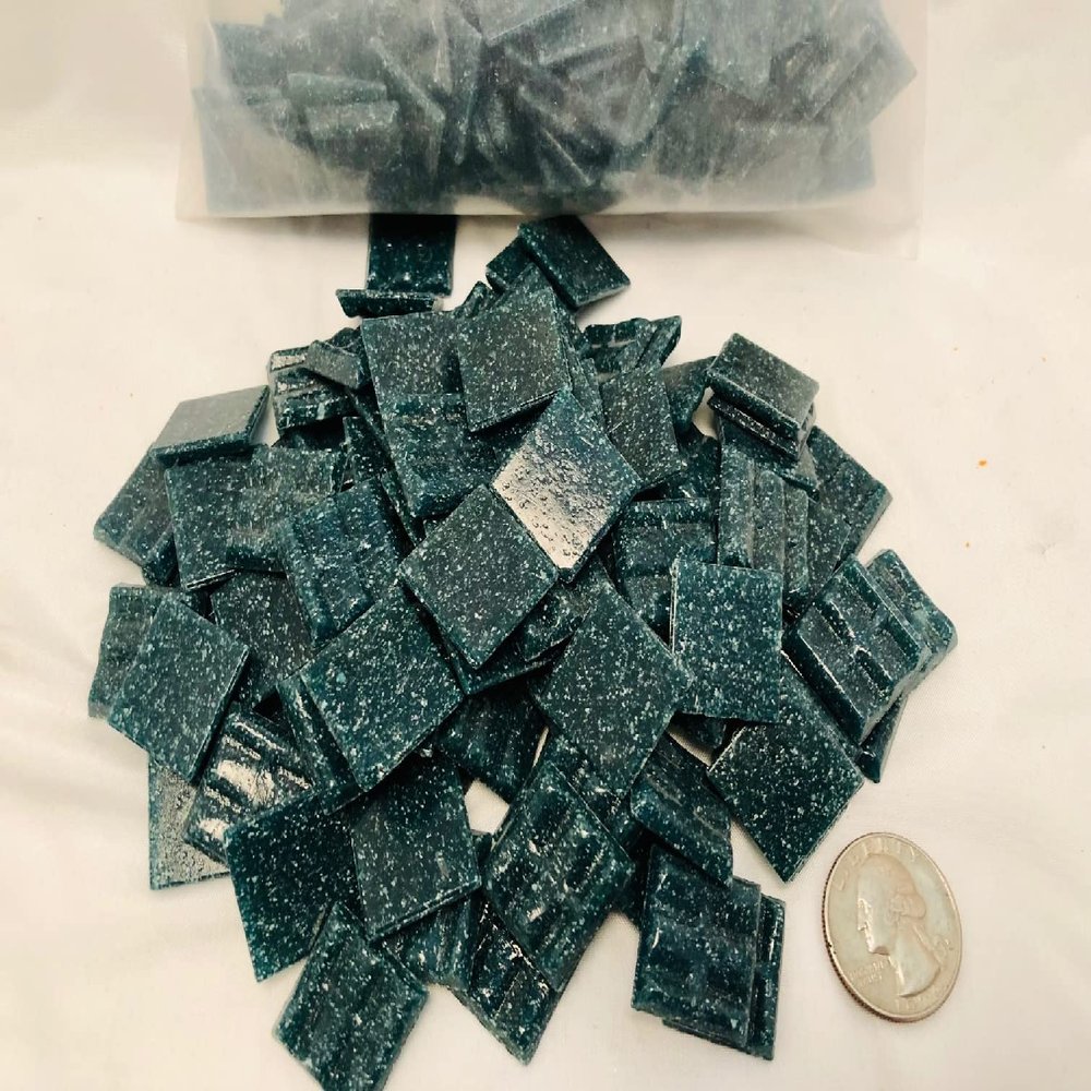 B 75 Aquamarine - 3/4" Glass Tile - 1/2 lb Bag - Hakatai Glass Tile