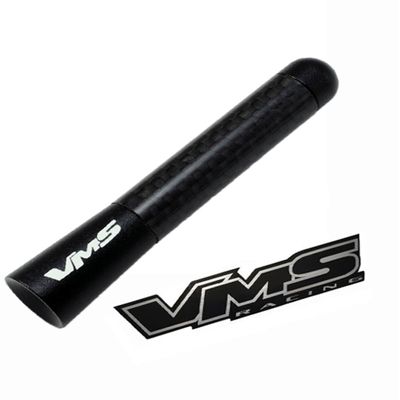 BLACK with BLACK Real CARBON FIBER CNC Machined Billet Aluminum Short 3" inch Antenna for KIA SOUL