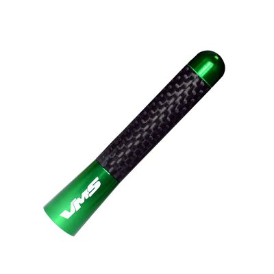 GREEN with BLACK Real CARBON FIBER CNC Machined Billet Aluminum Short 3" inch Antenna for KIA SOUL