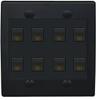 RiteAV 8 Port Flat Dual 2 Gang Ethernet Cat6 RJ45 Network Wall Plate - Black view 1