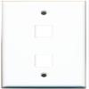 RiteAV Blank Wall Plate for Keystone Jacks - White 1 Gang 2 Port view 1