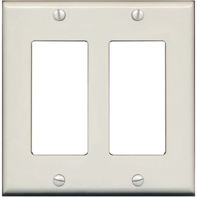 RiteAV Blank Wall Plate for Keystone Jacks - Light Almond 2 Gang Decorative